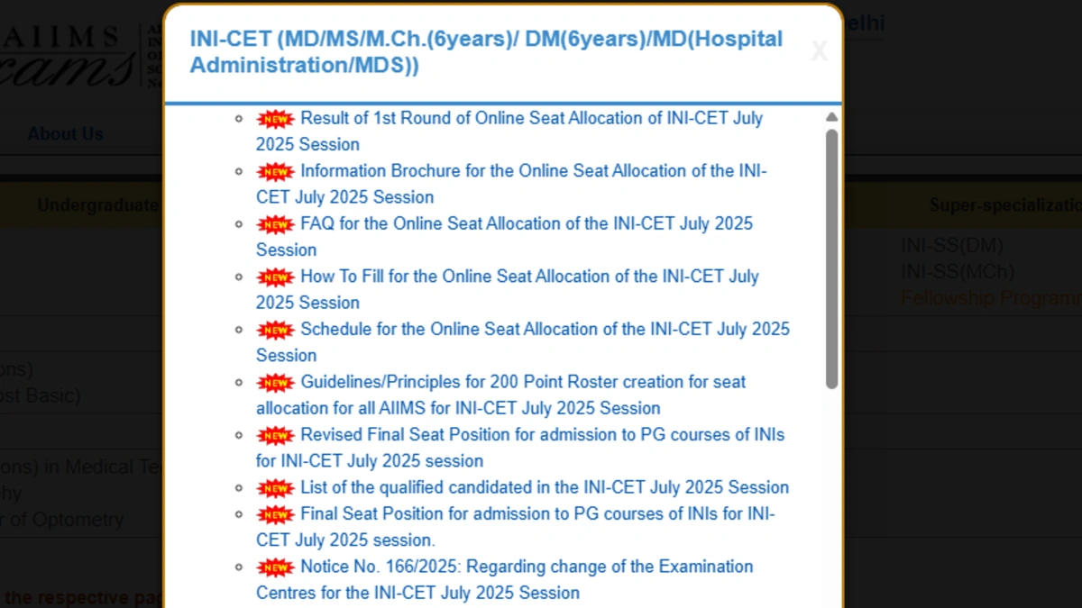 AIIMS INICET 2025 Result
